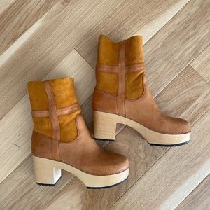 Swedish Hasbeens Hippie Low Women's Low Ankle Boots In Brown